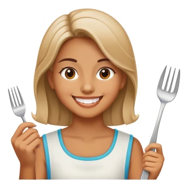 girl ready to eat sticker