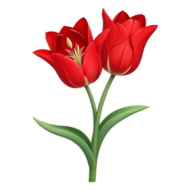 tulip flower entwined with an amaryllis flower sticker