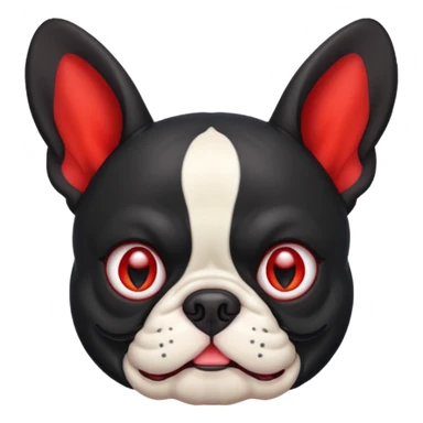French bulldog with devil horns  sticker