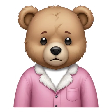 Sick teddy bear wearing pink shirt  sticker