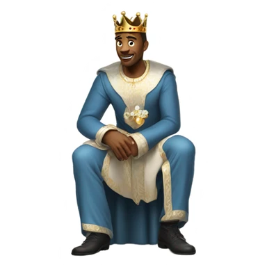 King on his knee proposing with wedding ring sticker
