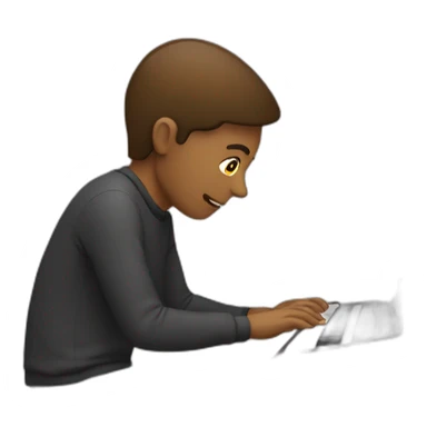 person tiping on keyboard animated sticker