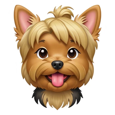 Blonde yorkie with tongue hanging out  sticker