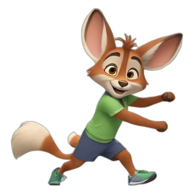 nick wild from zootopia doing sport sticker