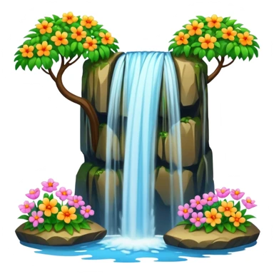 spring with flowers waterfall sticker