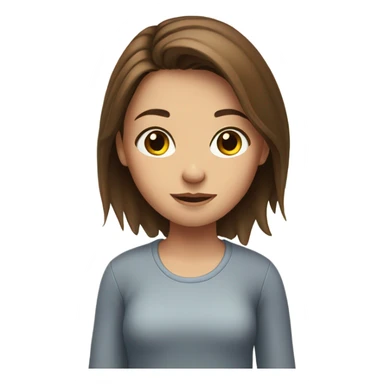 girl with brown hair by door sticker