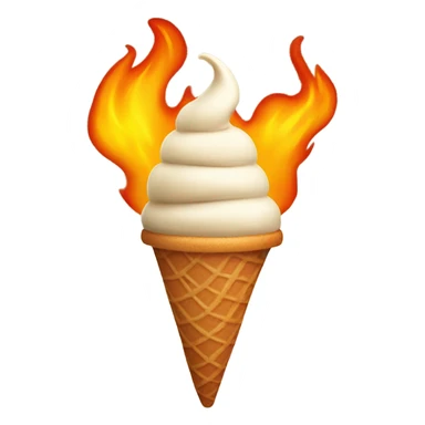 Ice cream cone on fire  sticker