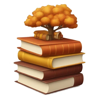 Stack of books in autumnal tones sticker