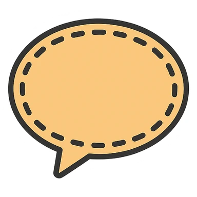 an illustration representing a 'no comment' empty state, showing a speech bubble with a dashed outline and no text inside, soft neutral colors, minimal, modern, inviting, suitable for an app UI sticker