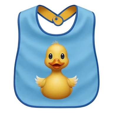 Blue bib with duck print sticker