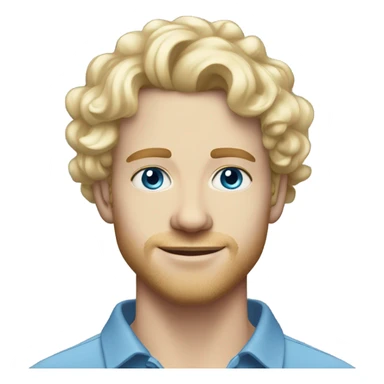 light curl blonde 30yo man blue eyed pale skin sticker