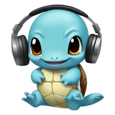 Squirtle listening to music sticker