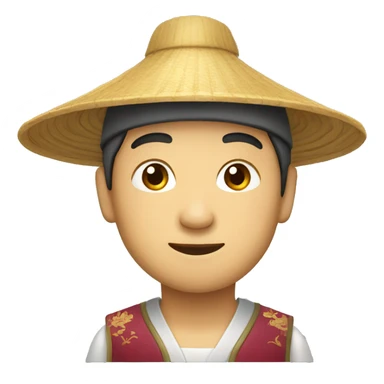 Chinese man with traditional Chinese hat sticker