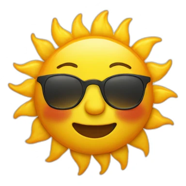 Sun wearing glasses sticker
