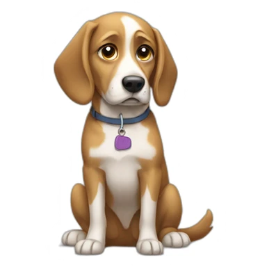 devastated office dog sticker