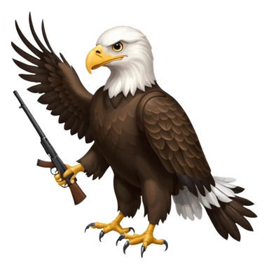 Bald eagle holding rifle  sticker