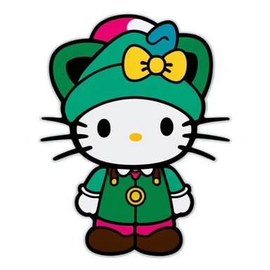 Hello kitty X Luigi  sticker