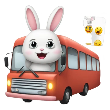 Bunny on a bus sticker