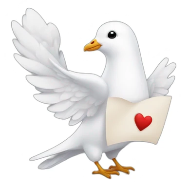 White dove holding love letter  sticker