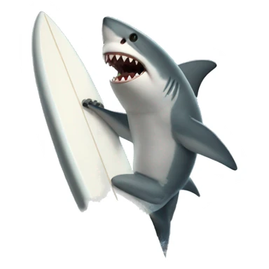 a shark surfing sticker