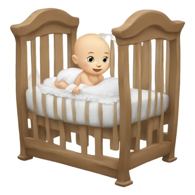 White Baby in crib sticker