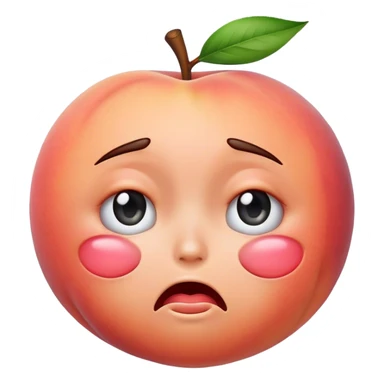 the peach emoji but it's got a face and is crying sticker