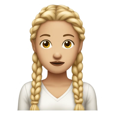 Beautiful light skinned woman with blonde braids who looks irritated and impatient  sticker