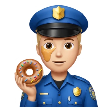 police holding donut sticker