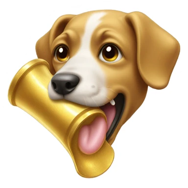 dog lick gold sticker