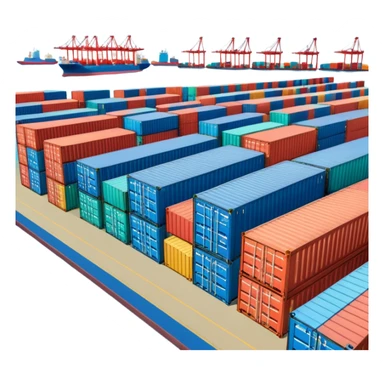 Container terminal on land. sticker