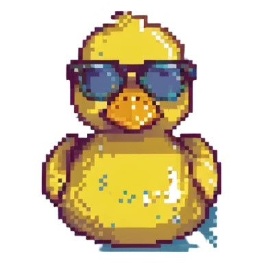 Rubber duck wearing sun glasses sticker