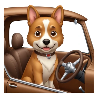 Dog driving a car sticker