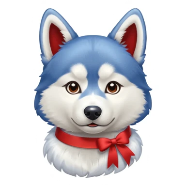 husky with head ribbon and shirt sticker
