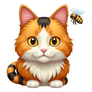 Cat with a bee sticker