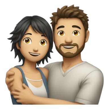 scruffy-boy-and-asian-gilr-hug sticker