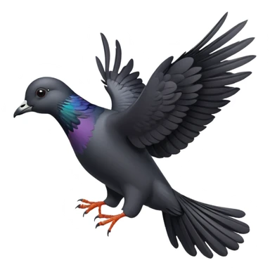 black pigeon flying sticker