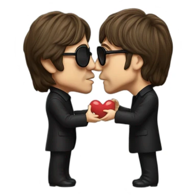 John Lennon kissing Paul McCartney sticker