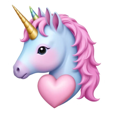 Unicornio corazón rosa  sticker