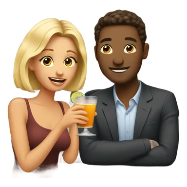 couple enjoying drinks at bar sticker