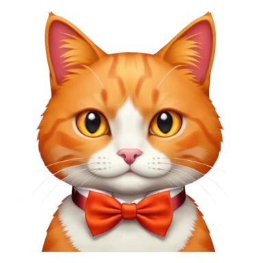 Orange cat with a red bow tie  sticker