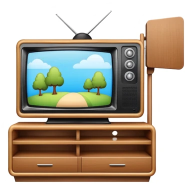 TV on a stand, entertainment center sticker