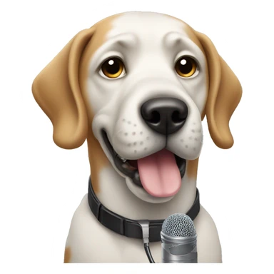 Dog with a microfono sticker