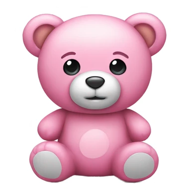 Pink cute teddy bear toy sticker