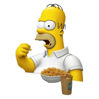 Homer Simpson eating homer simpson sticker