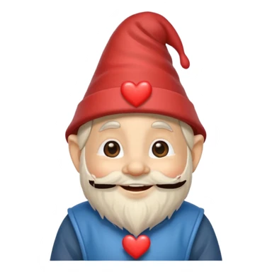 Gnome with heart hat sticker