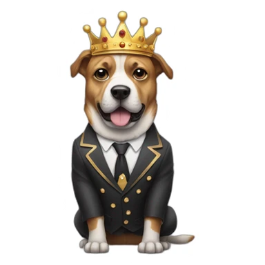 A bad dog with a crown in a suit sticker