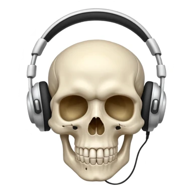 une tete de mort avec un casque audio sticker