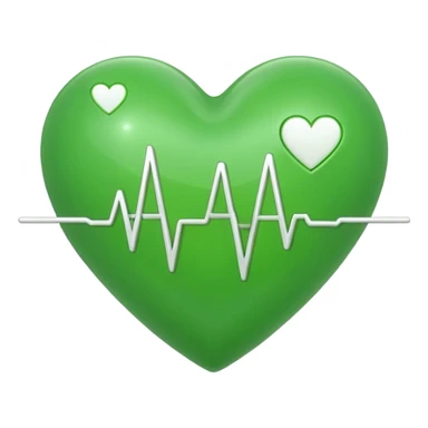 green heart with ECG heartbeat line sticker