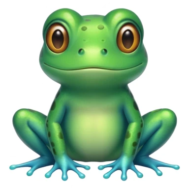 cyan cute frog minimalistic sticker