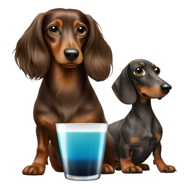 Espresso martini with a long haired blue dappled dachshund init sticker